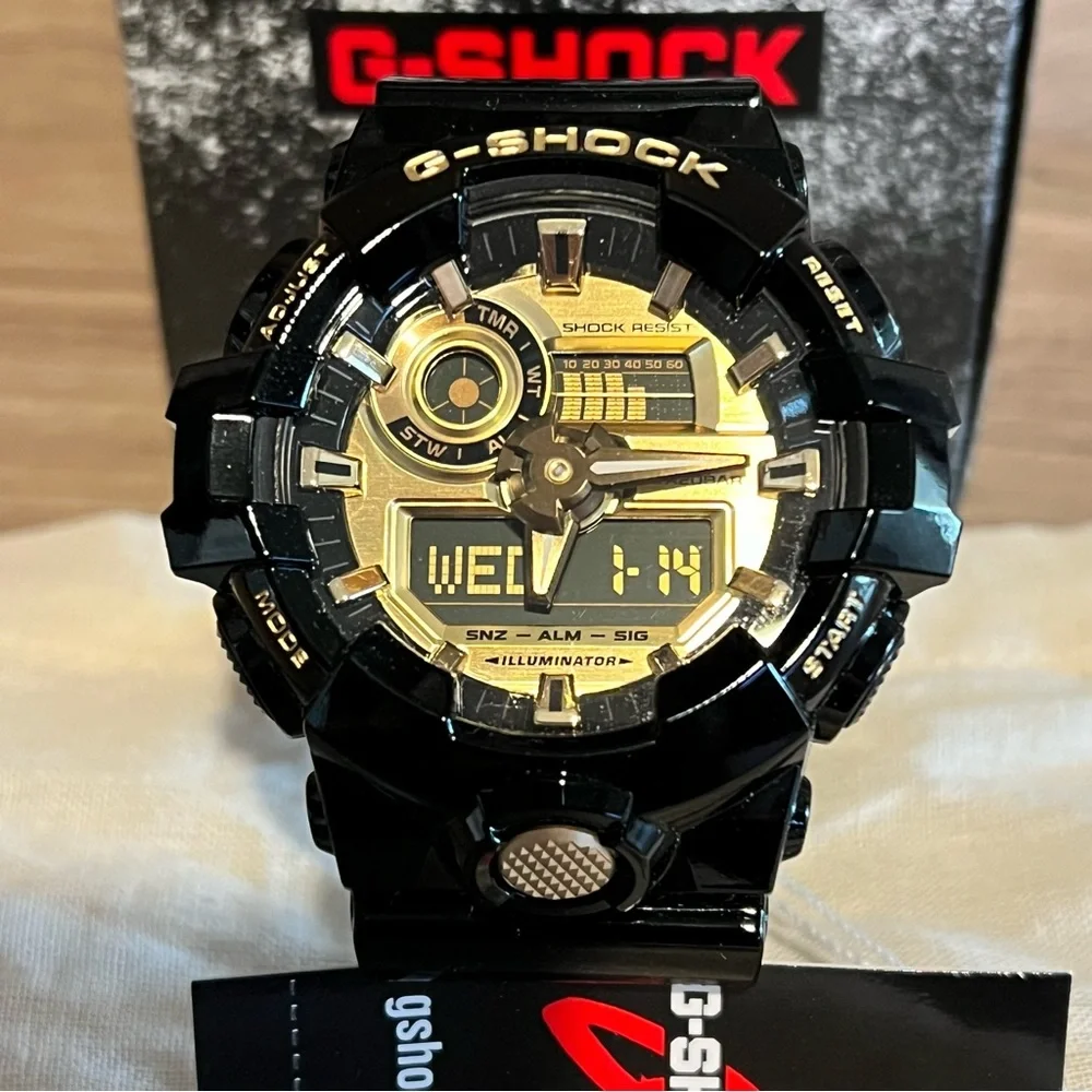 Casio G-Shock GA710GB-1A Analog/Digital Watch (Black/Gold) - Picture 2 of 6